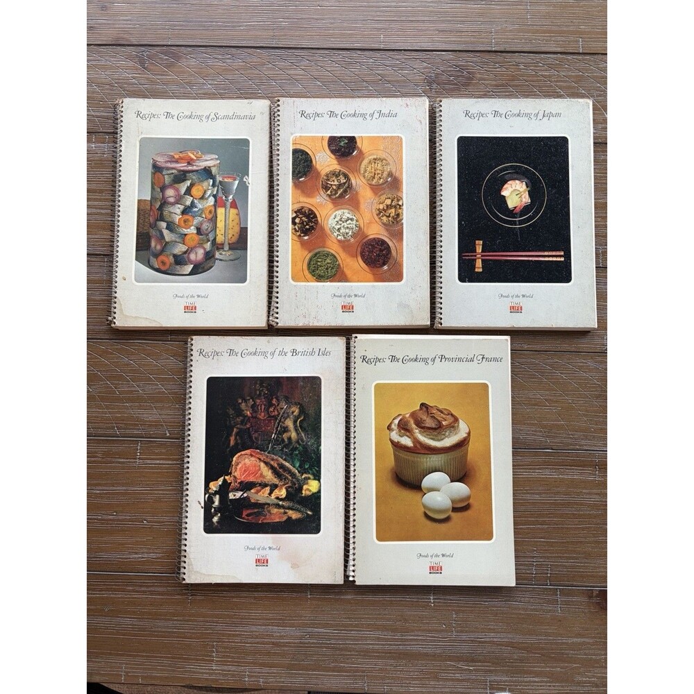 Vintage Time Life Foods Of The World Lot of 5 Spiral Bound Cookbooks